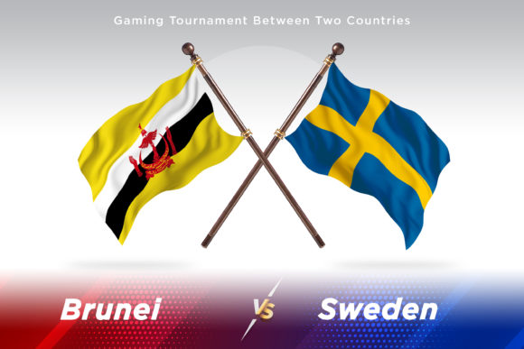 Brunei Versus Sweden Two Flags Design