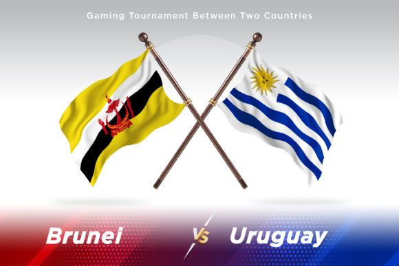 Brunei Versus Uruguay Two Flags