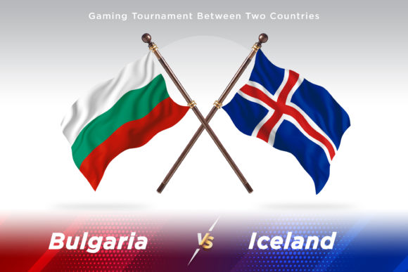 Bulgaria Versus Iceland Two Flags