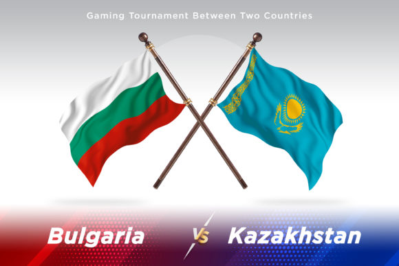 Bulgaria Versus Kazakhstan Two Flags: A High-Quality 3D Illustration for Designers
