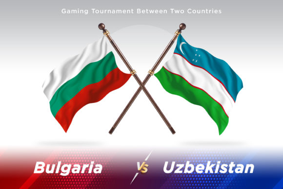 Bulgaria Versus Uzbekistan Two Flags