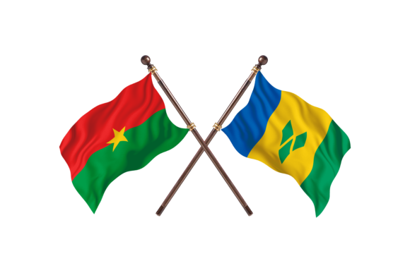 Burkina Faso Versus Saint Vince Flags